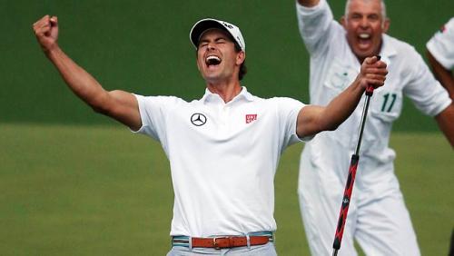 Adam Scott (AUS) celebrates his Augusta Masters Golf title