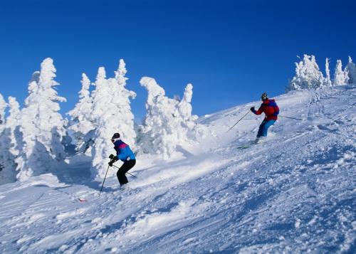 Powder skiing in Kitzbuehel, Austria